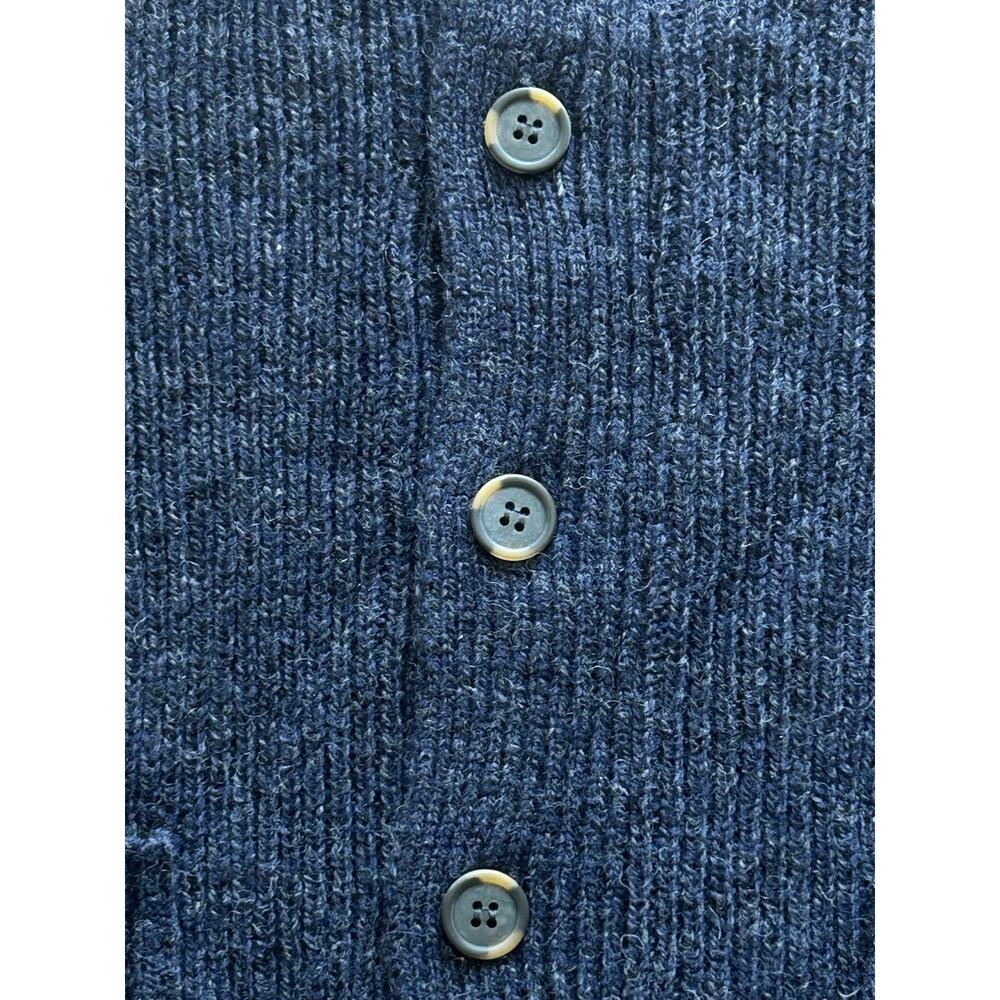 Line of Trade Shetland Wool Shawl Collar Blue Cardigan Sweater Mens Large - Picture 7 of 10